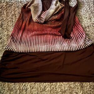 Topia Red and Brown Women's Blouse